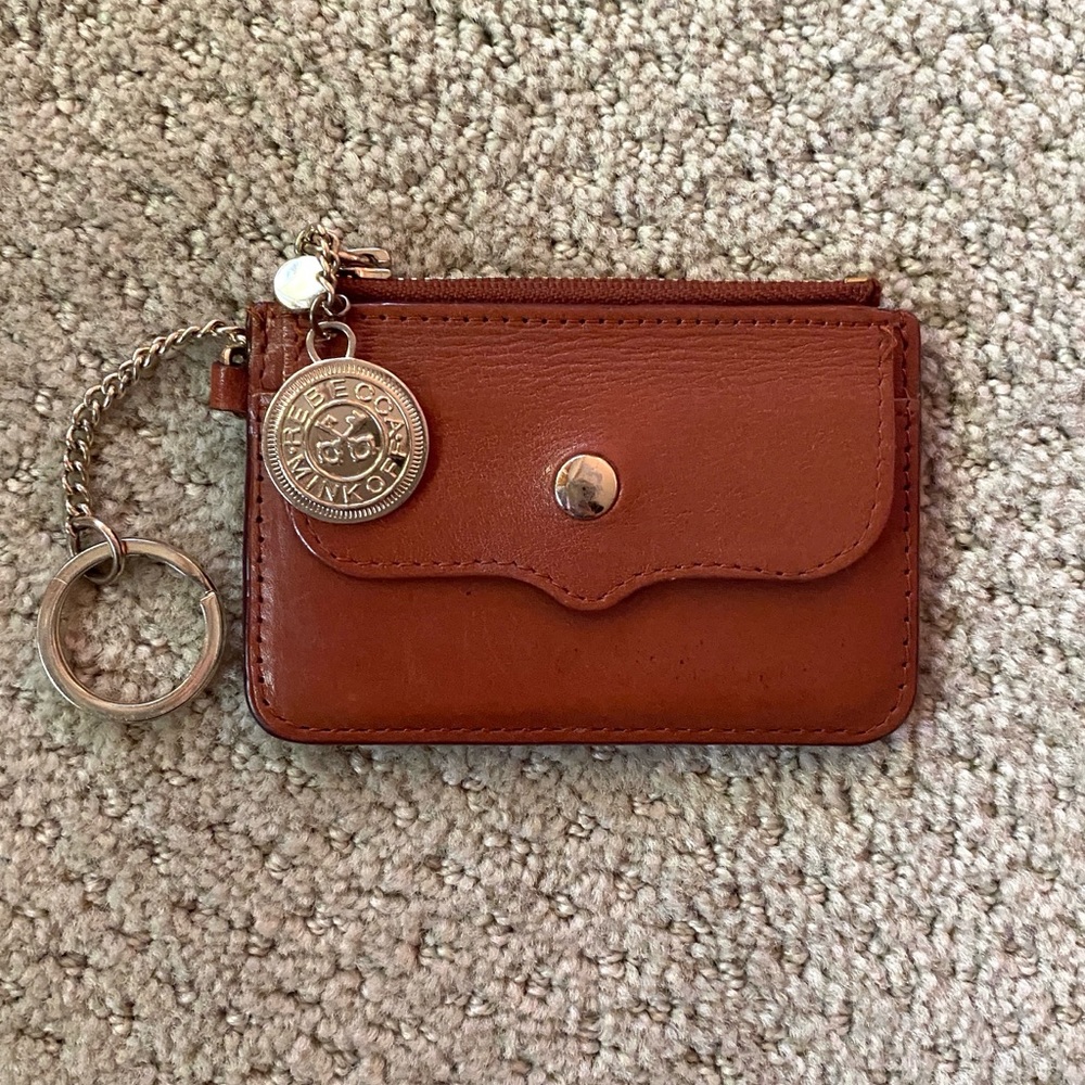 Rebecca Minkoff leather ID keychain wallet